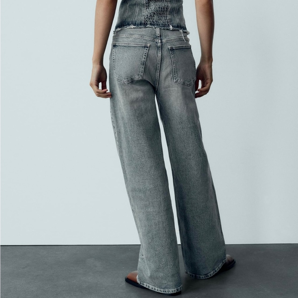 Zara Strapless DENIM JUMPSUIT New Collection - Picture 3 of 7